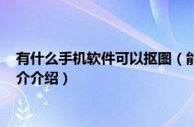 有什么手机软件可以抠图（能抠图的手机软件有哪些相关内容简介介绍）