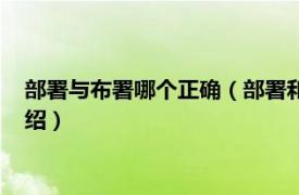 部署与布署哪个正确（部署和布署的区别是什么相关内容简介介绍）