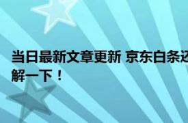 当日最新文章更新 京东白条还款逾期一两天会怎么样 三大后果了解一下！