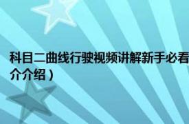 科目二曲线行驶视频讲解新手必看（科目二曲线行驶教程是什么相关内容简介介绍）