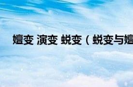 嬗变 演变 蜕变（蜕变与嬗变的不同相关内容简介介绍）