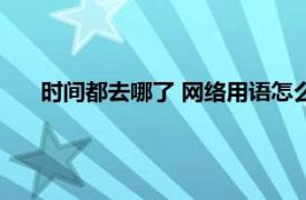 时间都去哪了 网络用语怎么说（时间都去哪了 网络用语）