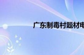 广东制毒村题材电视剧（广东制毒村）