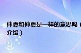 仲夏和仲夏是一样的意思吗（仲夏有什么深层意思相关内容简介介绍）