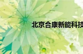 北京合康新能科技股份有限公司怎么样