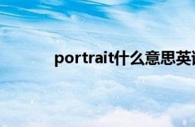 portrait什么意思英语（portrait 英文单词）