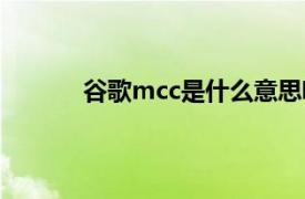 谷歌mcc是什么意思啊（mcc是什么意思啊）