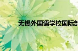 无锡外国语学校国际部学费（无锡外国语学校）