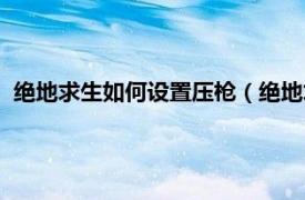 绝地求生如何设置压枪（绝地求生压枪设置相关内容简介介绍）