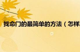 找命门的最简单的方法（怎样准确找到命门相关内容简介介绍）