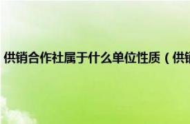 供销合作社属于什么单位性质（供销合作社是什么单位相关内容简介介绍）