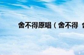 舍不得原唱（舍不得  舍不得：曾雅欣演唱歌曲）