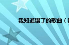 我知道错了的歌曲（错了吗 芮雪演唱的歌曲）