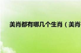 美肖都有哪几个生肖（美肖有什么生肖相关内容简介介绍）