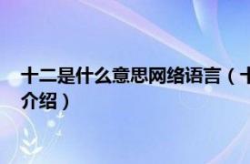 十二是什么意思网络语言（十二什么意思网络用语相关内容简介介绍）