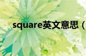 square英文意思（SQUARE 英文单词）