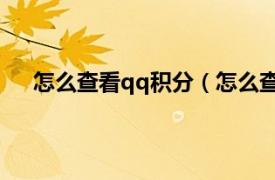 怎么查看qq积分（怎么查QQ积分相关内容简介介绍）