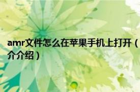 amr文件怎么在苹果手机上打开（amr文件用什么打开苹果手机相关内容简介介绍）