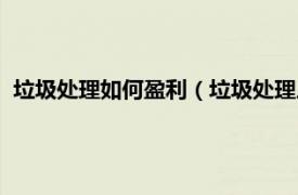 垃圾处理如何盈利（垃圾处理厂靠什么盈利相关内容简介介绍）