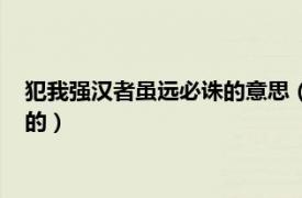 犯我强汉者虽远必诛的意思（犯我强汉者虽远必诛这句话是谁说的）