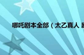 哪吒剧本全部（太乙真人 剧本杀游戏《哪吒》中的角色）