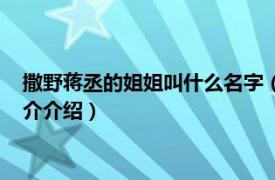 撒野蒋丞的姐姐叫什么名字（撒野蒋丞生日什么时候相关内容简介介绍）