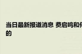 当日最新报道消息 费启鸣和何炅什么关系个人资料显示他怎么火的