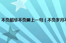 不负韶华不负卿上一句（不负岁月不负卿的意思是什么相关内容简介介绍）