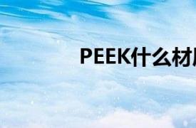 PEEK什么材质（peek型材）