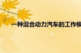 一种混合动力汽车的工作模式的切换方法及装置专利状态