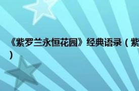 《紫罗兰永恒花园》经典语录（紫罗兰永恒花园经典语录相关内容简介介绍）