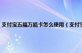 支付宝五福万能卡怎么使用（支付宝万能福卡怎么使用相关内容简介介绍）