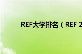 REF大学排名（REF 2014 英国大学官方排名）