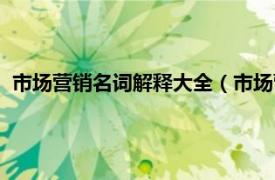 市场营销名词解释大全（市场营销名词解释相关内容简介介绍）