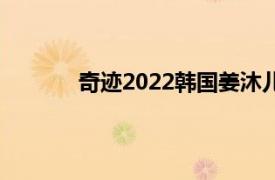 奇迹2022韩国姜沐儿、姜爱喜主演的电视剧