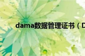 dama数据管理证书（DAMA 数据资产管理协会）