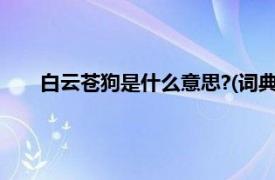 白云苍狗是什么意思?(词典解释)（白云苍狗是什么意思）