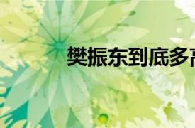 樊振东到底多高（樊振东多高）