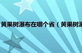 黄果树瀑布在哪个省（黄果树瀑布位于哪个省相关内容简介介绍）