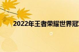 2022年王者荣耀世界冠军杯中国赛区几个队伍参加