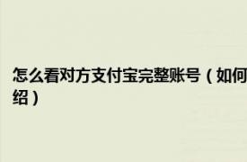 怎么看对方支付宝完整账号（如何查看对方支付宝完整账号相关内容简介介绍）