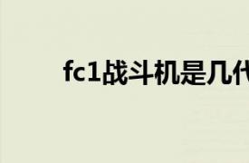 fc1战斗机是几代机（FC-1战斗机）