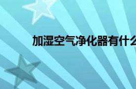 加湿空气净化器有什么作用（加湿空气净化器）