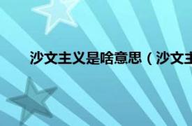 沙文主义是啥意思（沙文主义是什么相关内容简介介绍）