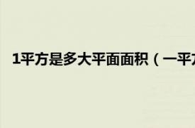 1平方是多大平面面积（一平方是多大面积相关内容简介介绍）