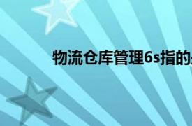 物流仓库管理6s指的是什么（物流仓库管理）