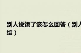 别人说饿了该怎么回答（别人说饿了该怎么回复相关内容简介介绍）