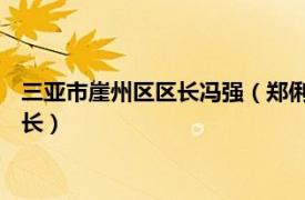 三亚市崖州区区长冯强（郑俐 海南省三亚市崖州区人民政府副区长）