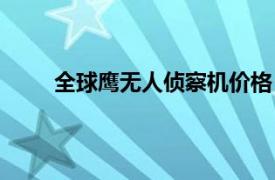 全球鹰无人侦察机价格（“全球鹰”无人侦察机）