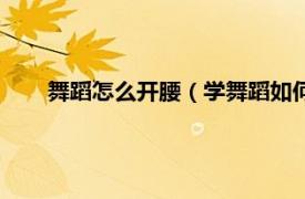 舞蹈怎么开腰（学舞蹈如何快速开腰相关内容简介介绍）